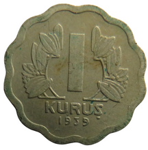 Load image into Gallery viewer, 1939 Turkey One Kurus Coin
