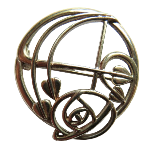 Sterling Silver Ladies Brooch In Mackintosh Style By Malcolm Gray Ortak