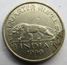 Load image into Gallery viewer, 1946 King George VI India 1/4 Rupee Coin
