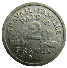 Load image into Gallery viewer, 1943 France 2 Francs Coin
