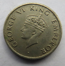 Load image into Gallery viewer, 1947 King George VI India 1/4 Rupee Coin
