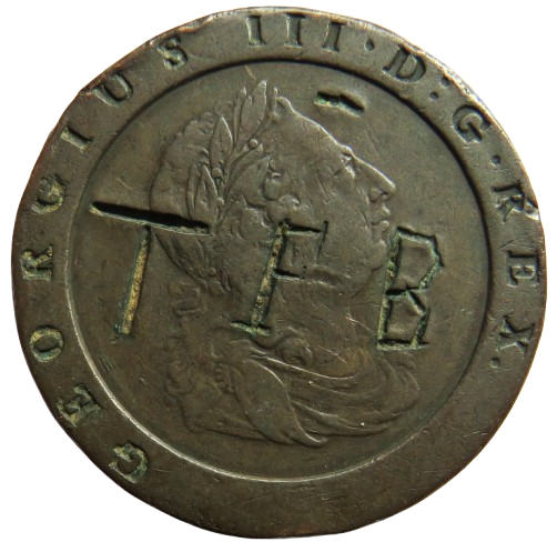 1797 King George III Cartwheel Twopence Coin Graffitied - Great Britain