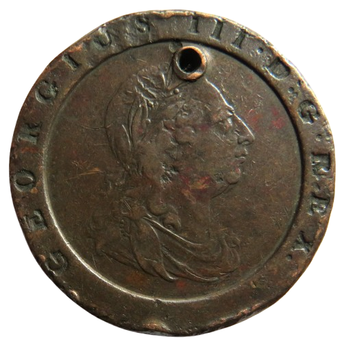 1797 King George III Cartwheel Twopence Coin - Great Britain