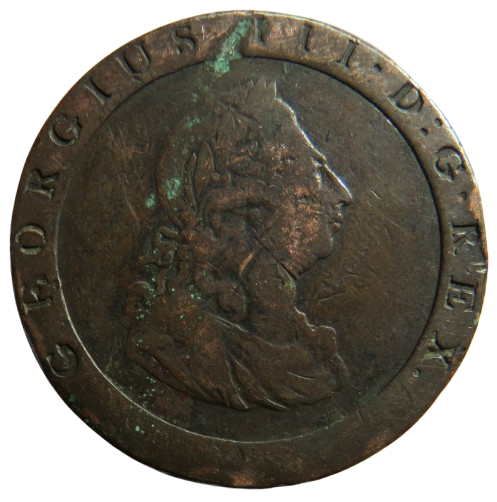1797 King George III Cartwheel One Penny Coin - Great Britain