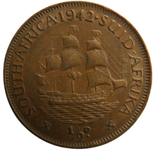 Load image into Gallery viewer, 1942 King George VI South Africa Halfpenny Coin
