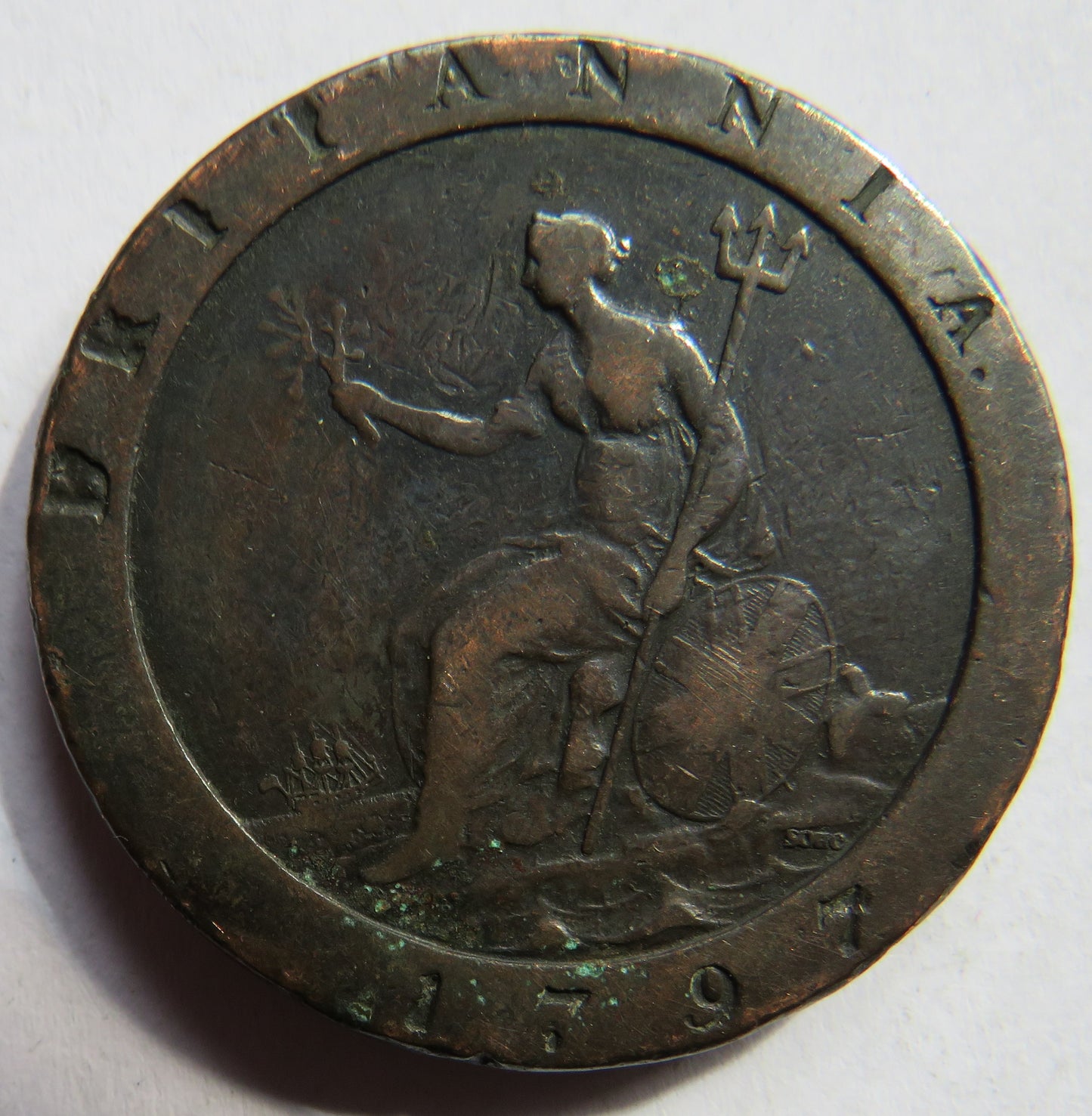 1797 King George III Cartwheel One Penny Coin - Great Britain