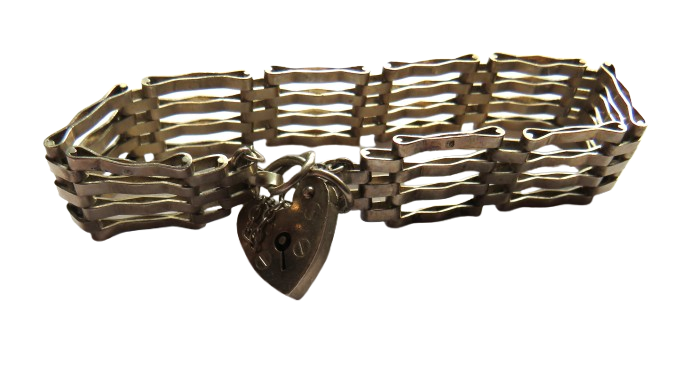 Vintage Ladies Sterling Silver Gate Bracelet