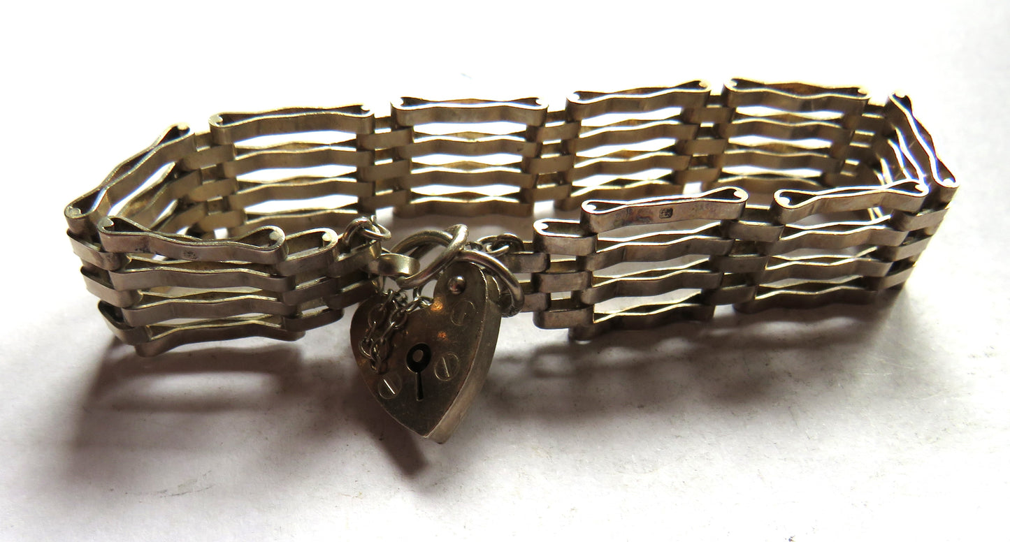 Vintage Ladies Sterling Silver Gate Bracelet
