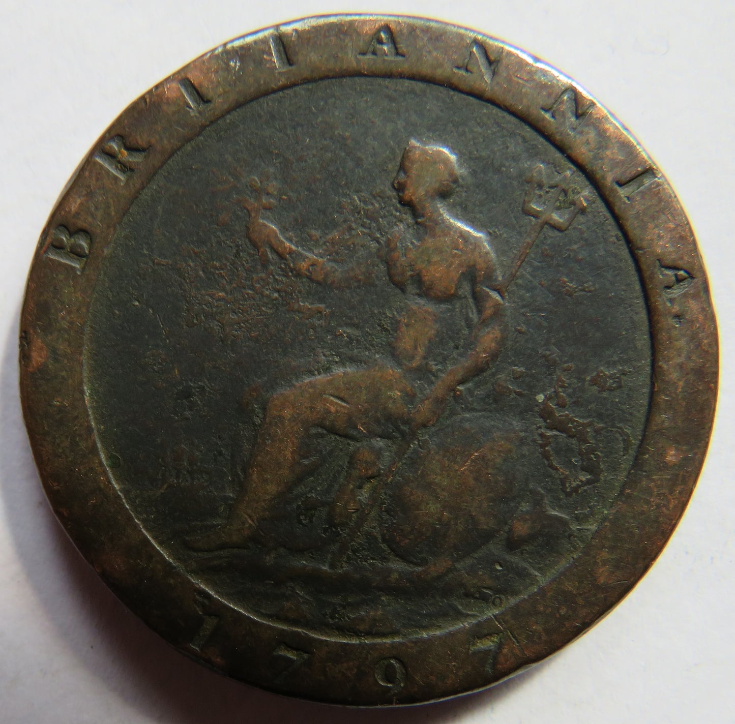 1797 King George III Cartwheel One Penny Coin - Great Britain