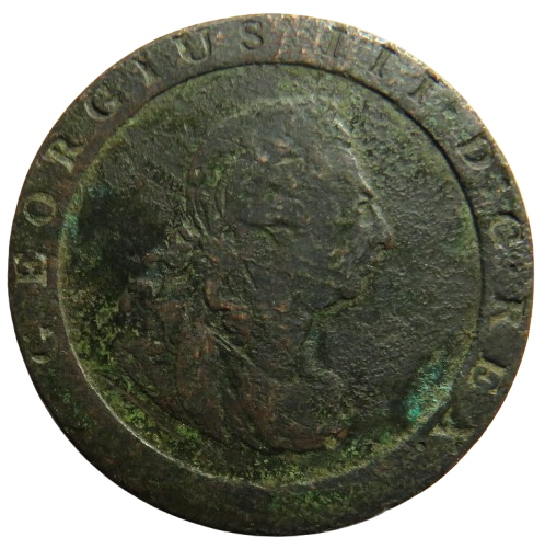 1797 King George III Cartwheel One Penny Coin - Great Britain