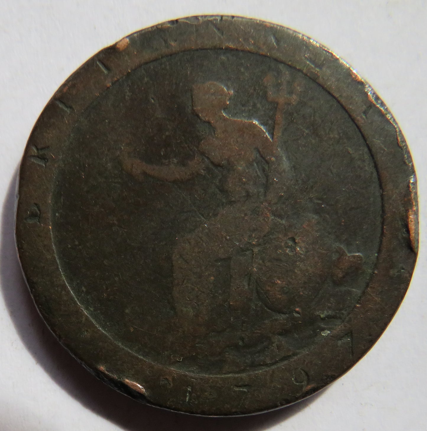 1797 King George III Cartwheel One Penny Coin - Great Britain