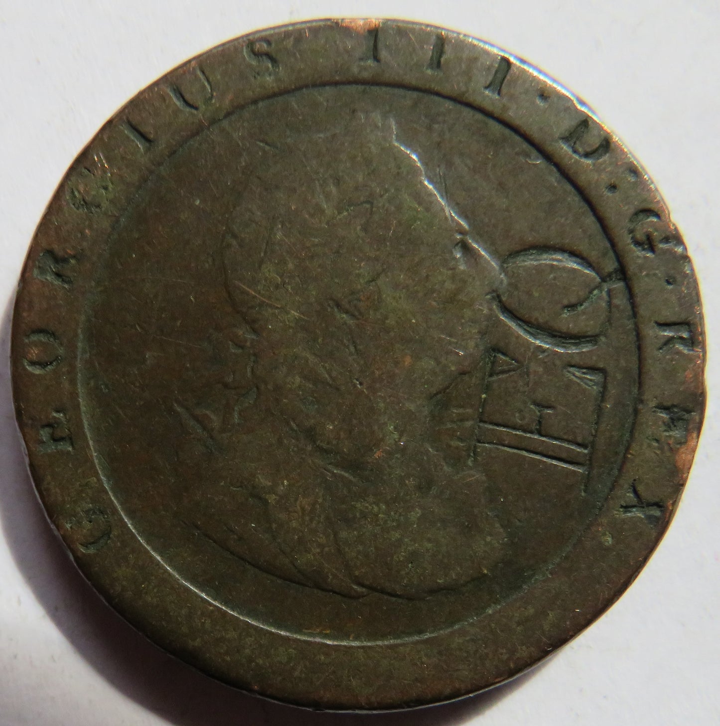 1797 King George III Cartwheel One Penny Coin Engraved - Great Britain
