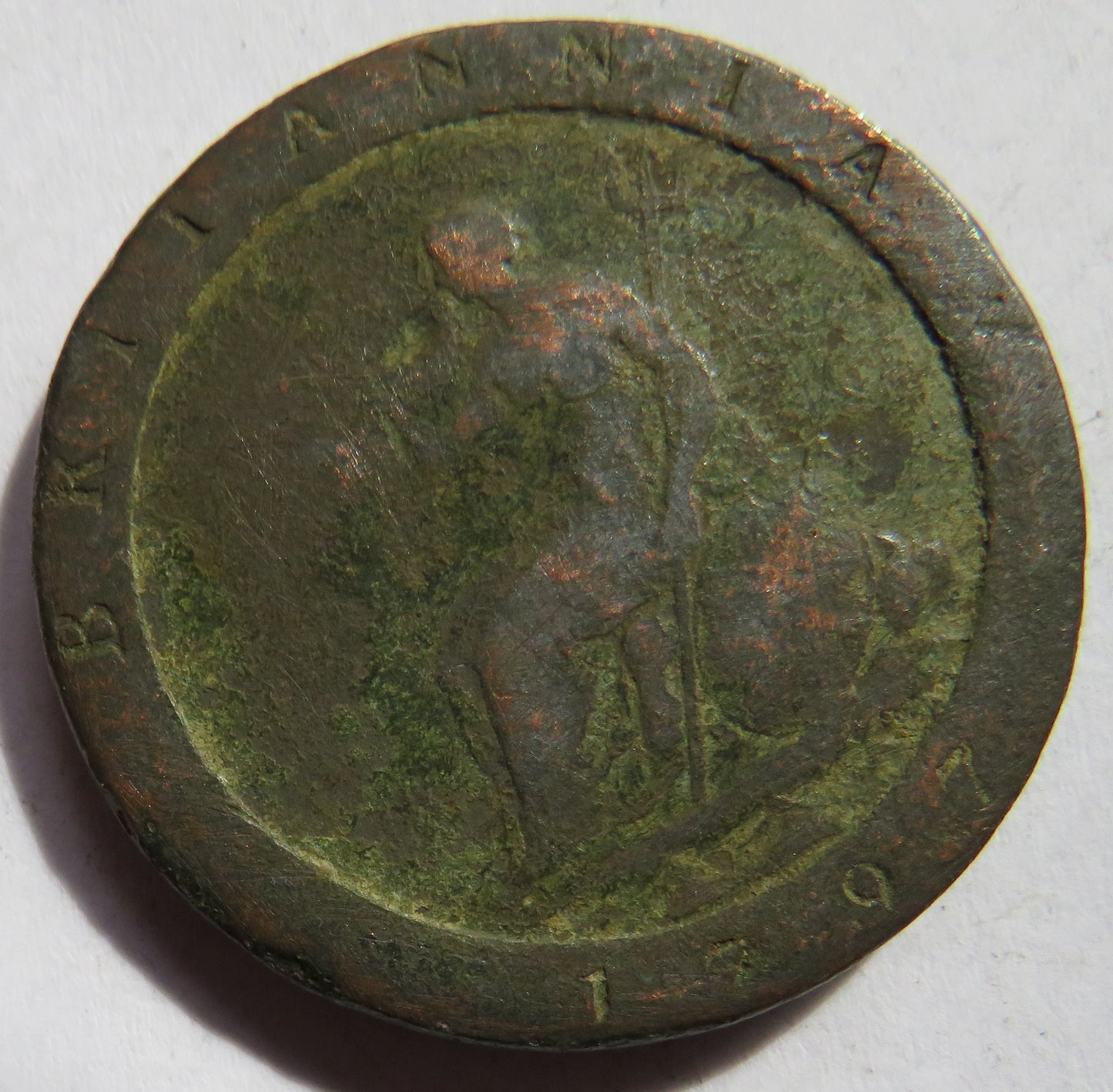 1797 King George III Cartwheel One Penny Coin - Great Britain