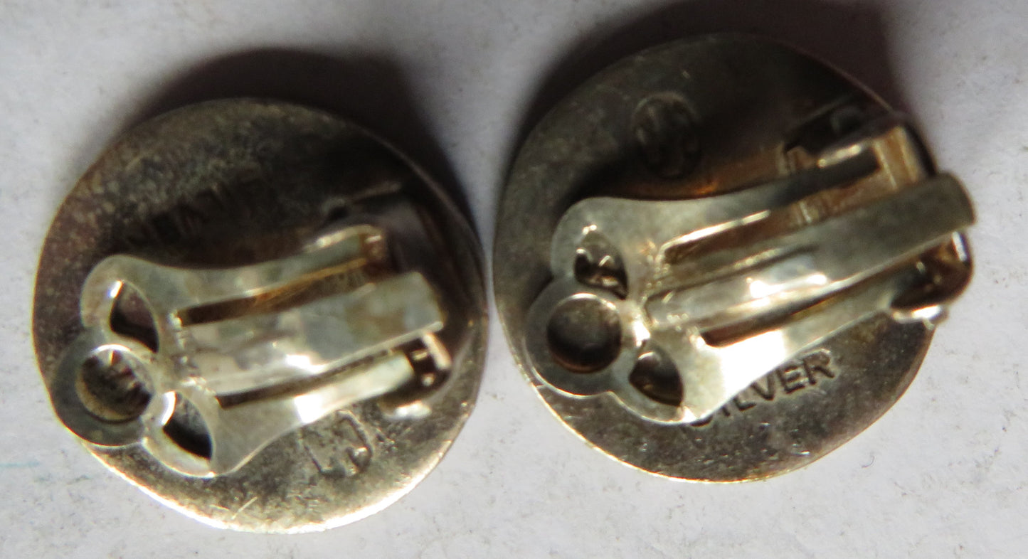 Pair of Sterling Silver Clip On Earrings By John Hart "Iona"