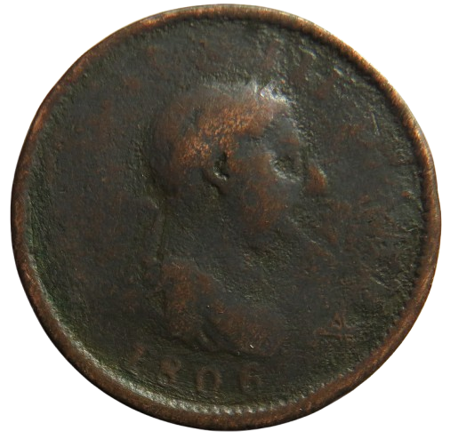 1806 King George III One Penny Coin - Great Britain