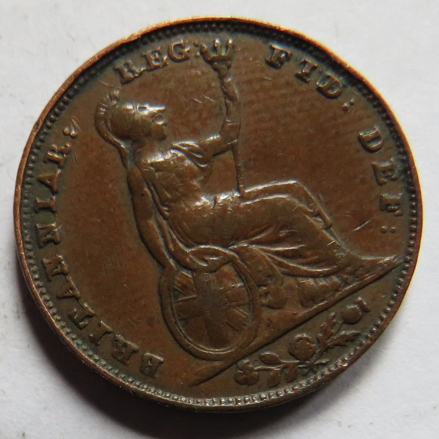 1838 Queen Victoria Young Head Farthing Coin - Great Britain