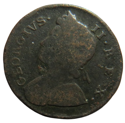 1737 King George II Halfpenny Coin - Great Britain