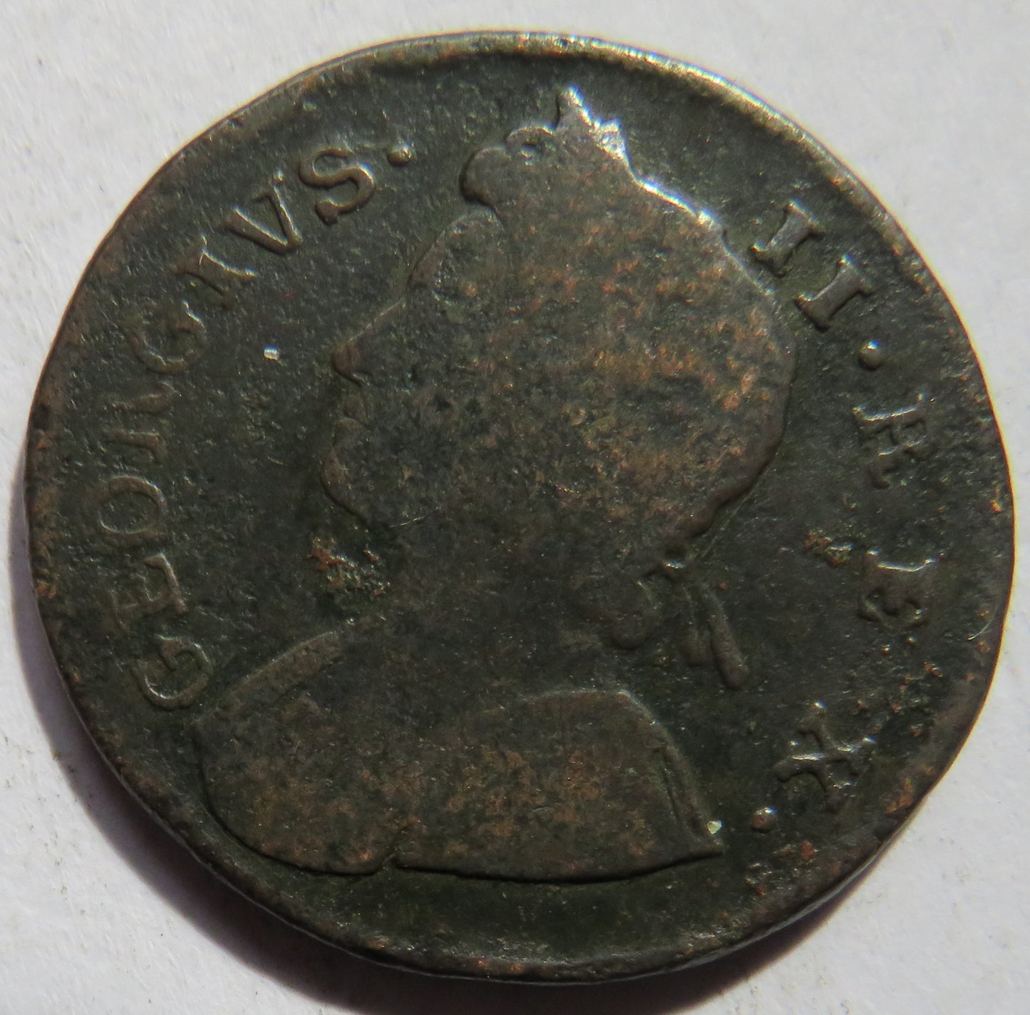 1737 King George II Halfpenny Coin - Great Britain