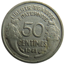 Load image into Gallery viewer, 1941 France 50 Centimes Coin
