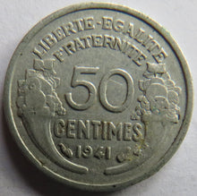 Load image into Gallery viewer, 1941 France 50 Centimes Coin
