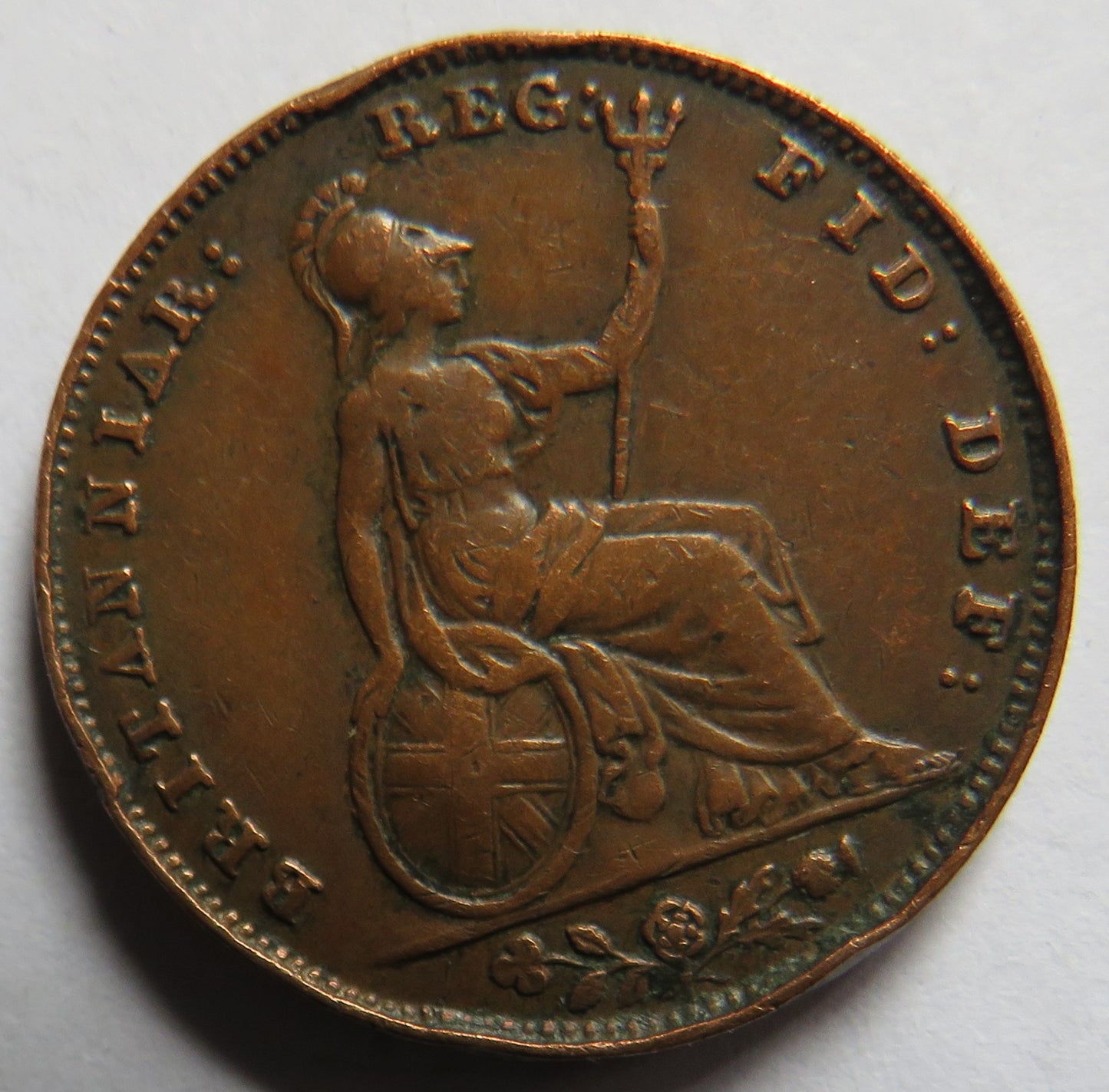 1853 Queen Victoria Young Head Farthing Coin - Great Britain