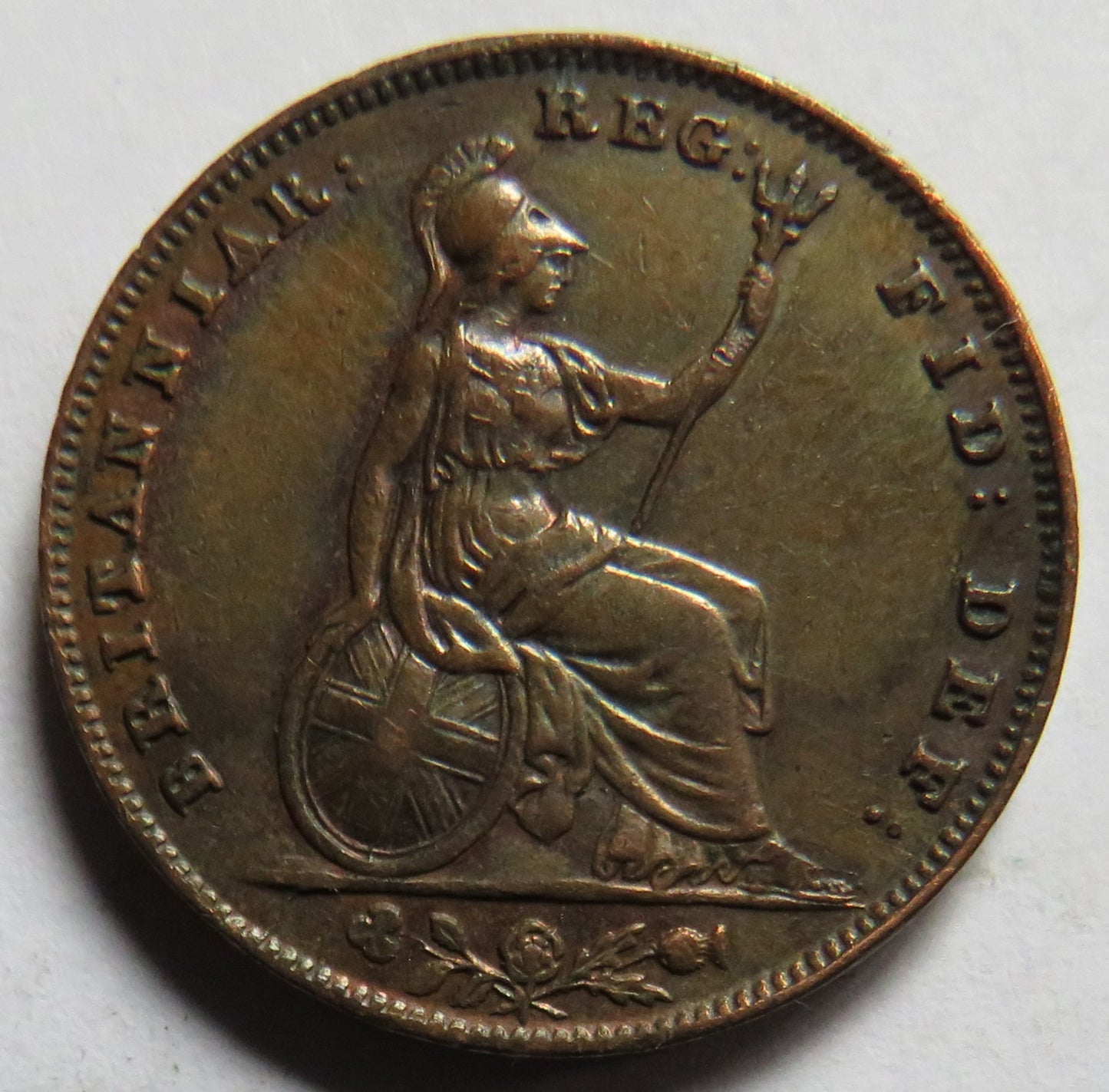 1853 Queen Victoria Young Head Farthing Coin - Great Britain