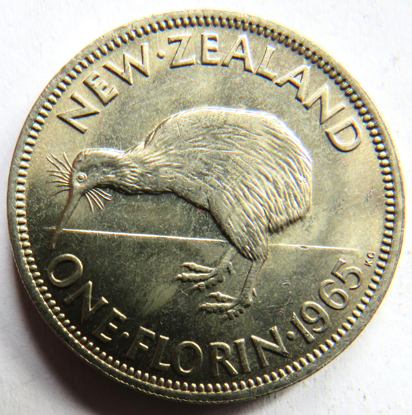 1965 New Zealand One Florin Coin Uncirculated