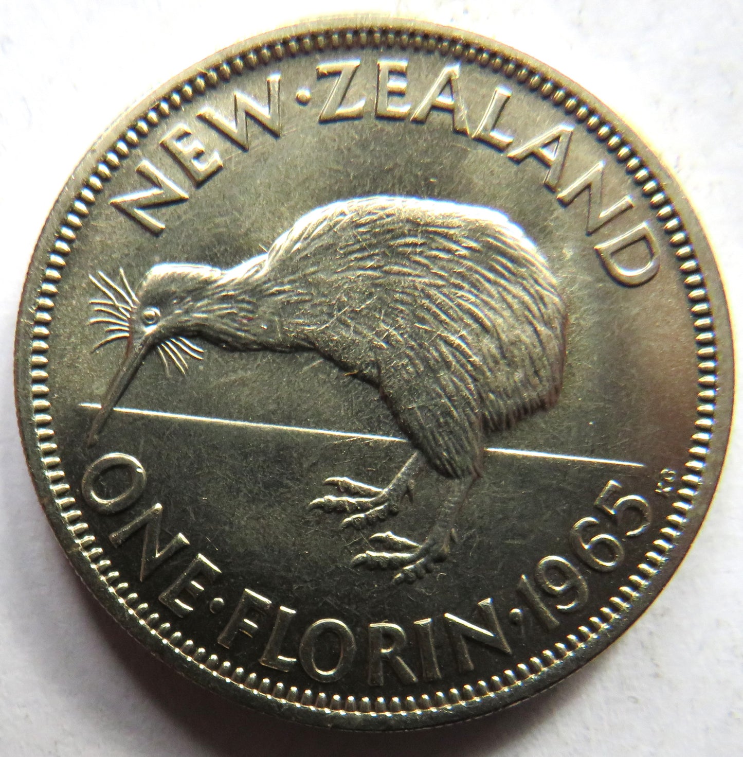 1965 New Zealand One Florin Coin Uncirculated