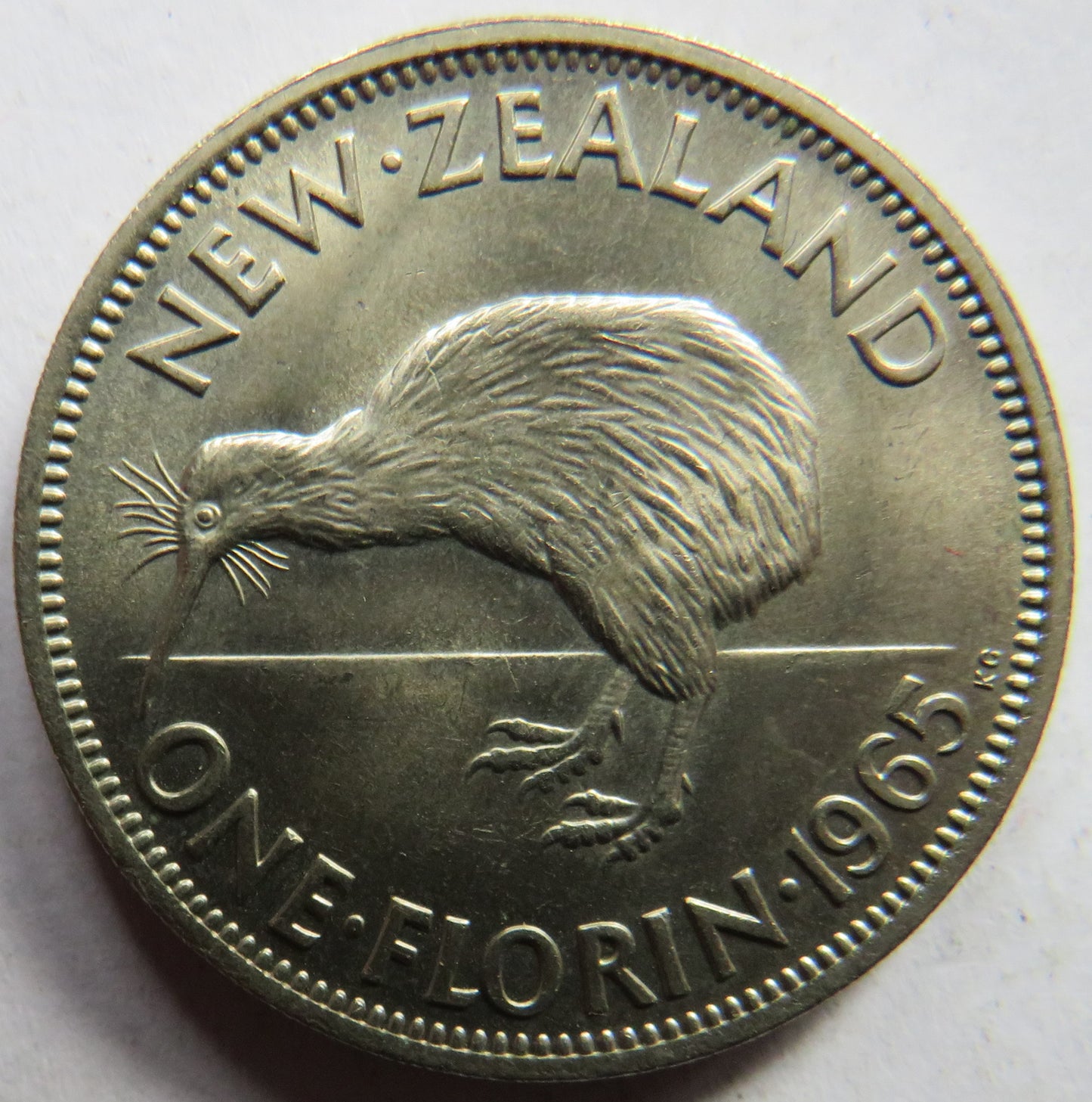 1965 New Zealand One Florin Coin Uncirculated
