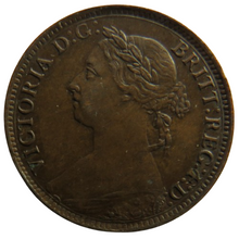 Load image into Gallery viewer, 1885 Queen Victoria Bun Head Farthing Coin - Great Britain
