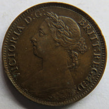 Load image into Gallery viewer, 1885 Queen Victoria Bun Head Farthing Coin - Great Britain
