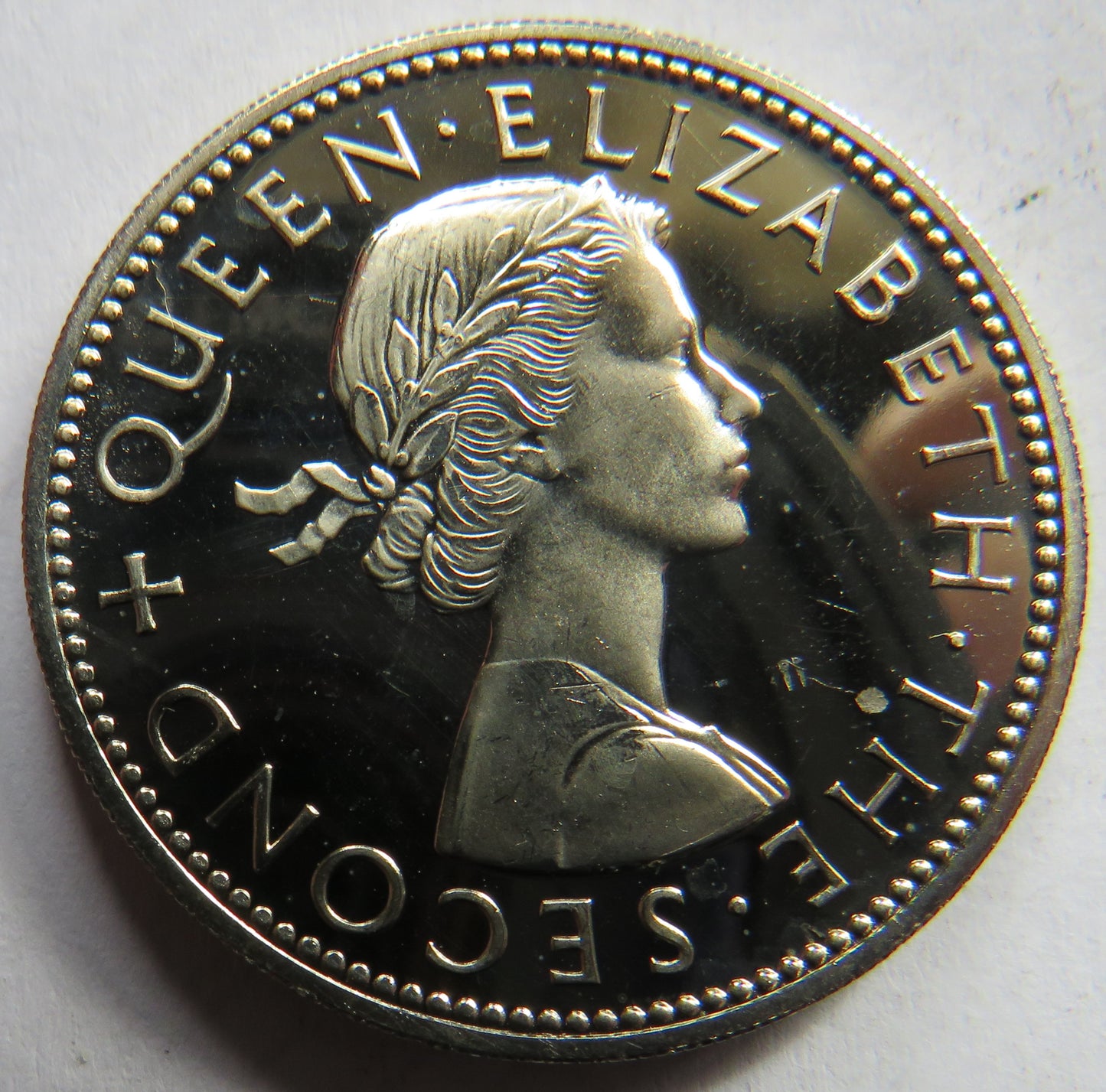 1965 New Zealand Prooflike One Florin Coin