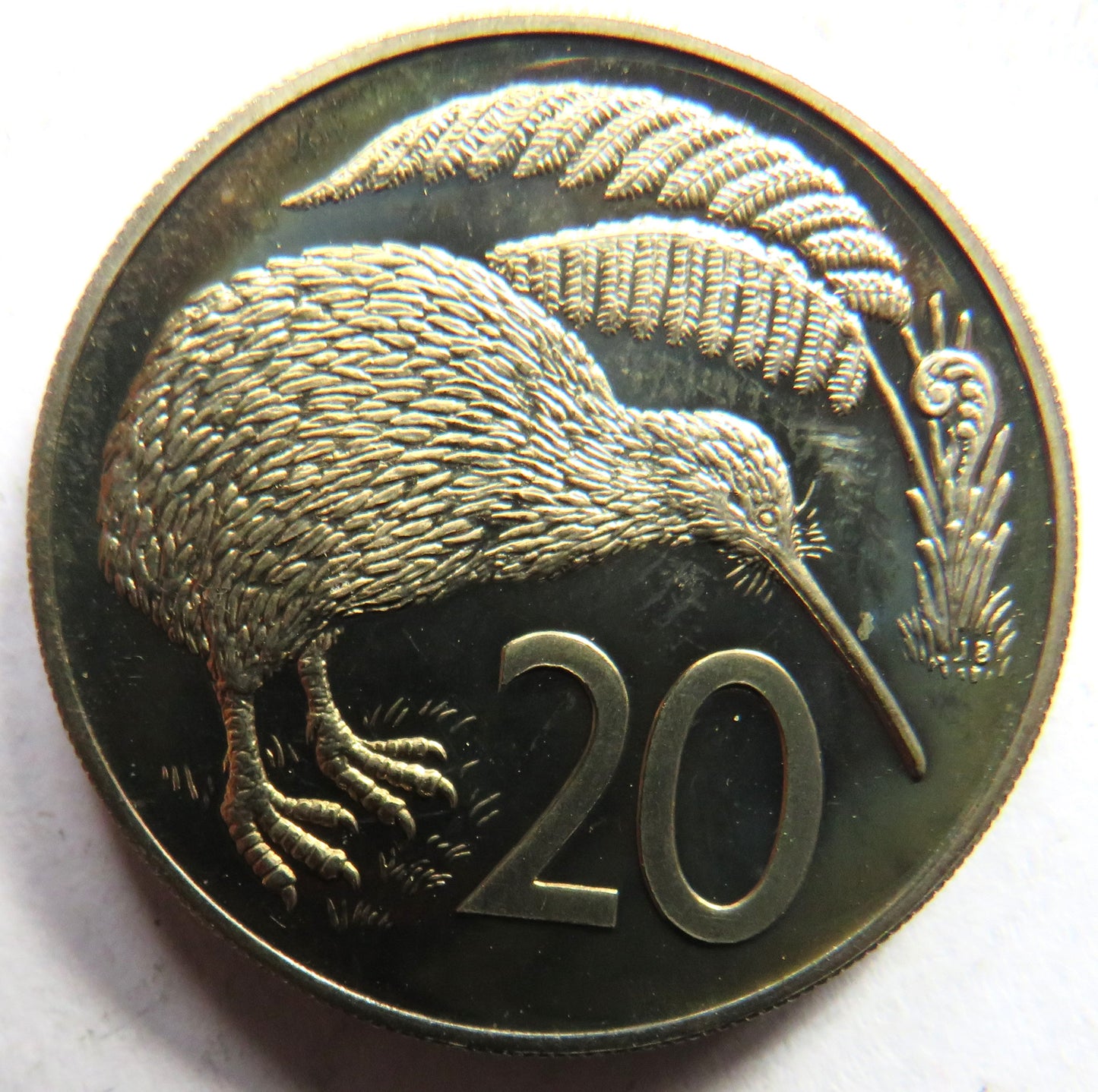 1968 New Zealand Prooflike 20 Cents Coin