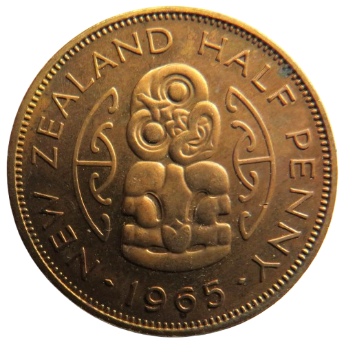 1965 New Zealand Proof Halfpenny Coin
