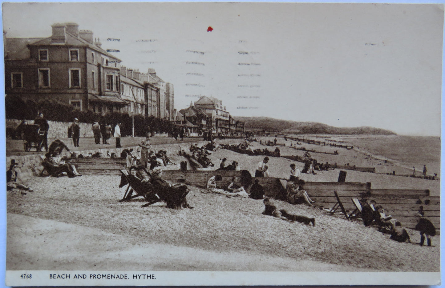 Vintage Postcard of the Beach and Promenade, Hythe, 1959
