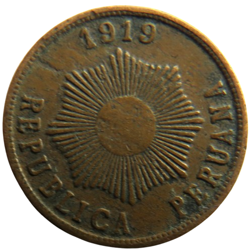 1919 Peru One Centavo Coin