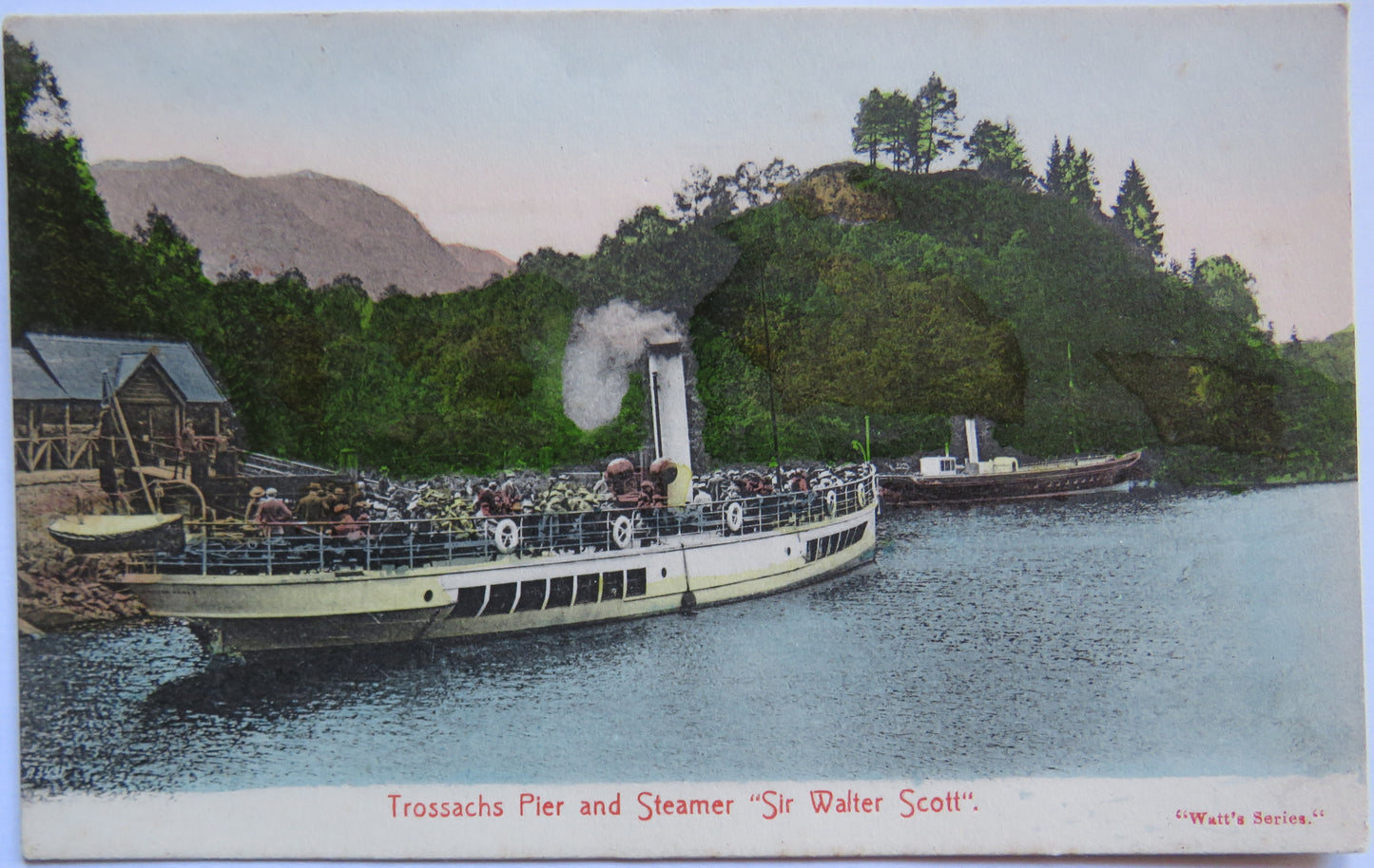 Vintage Postcard of Trossachs Pier and Steamer "Sie Walter Scott"