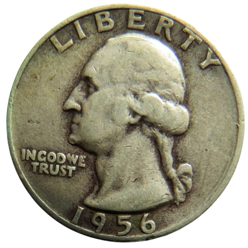 1956 USA Washington Silver $1/4 Quarter Coin