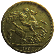 Load image into Gallery viewer, 1902 Imitation of a 1/2 Sovereign by Lauer Nurnberg Made In Germany
