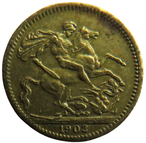 1902 Imitation of a 1/2 Sovereign by Lauer Nurnberg Made In Germany