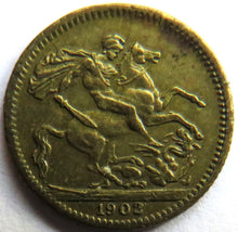 Load image into Gallery viewer, 1902 Imitation of a 1/2 Sovereign by Lauer Nurnberg Made In Germany
