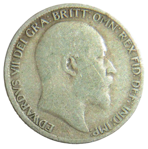 1904 King Edward VII Silver Sixpence Coin - Great Britain