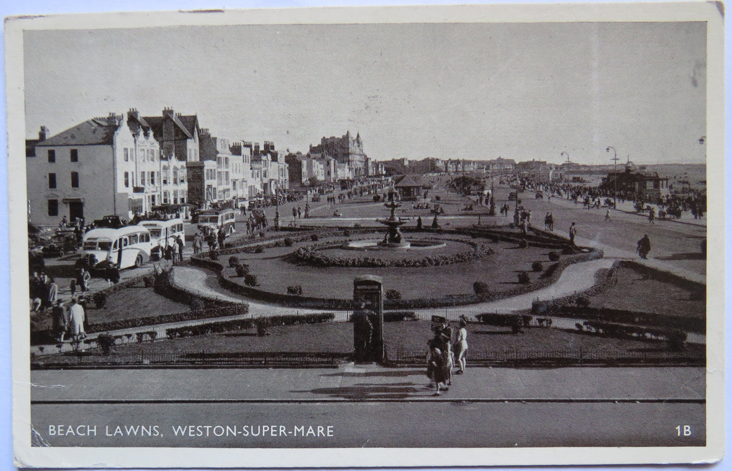 Vintage Postcard of the Beach Lawns, Weston-Super-Mare, 1950