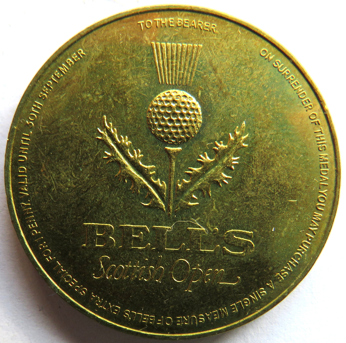 Token Bells Vintage Bell's Scottish Open Token / Medal – J.W.B Coins & Collectables