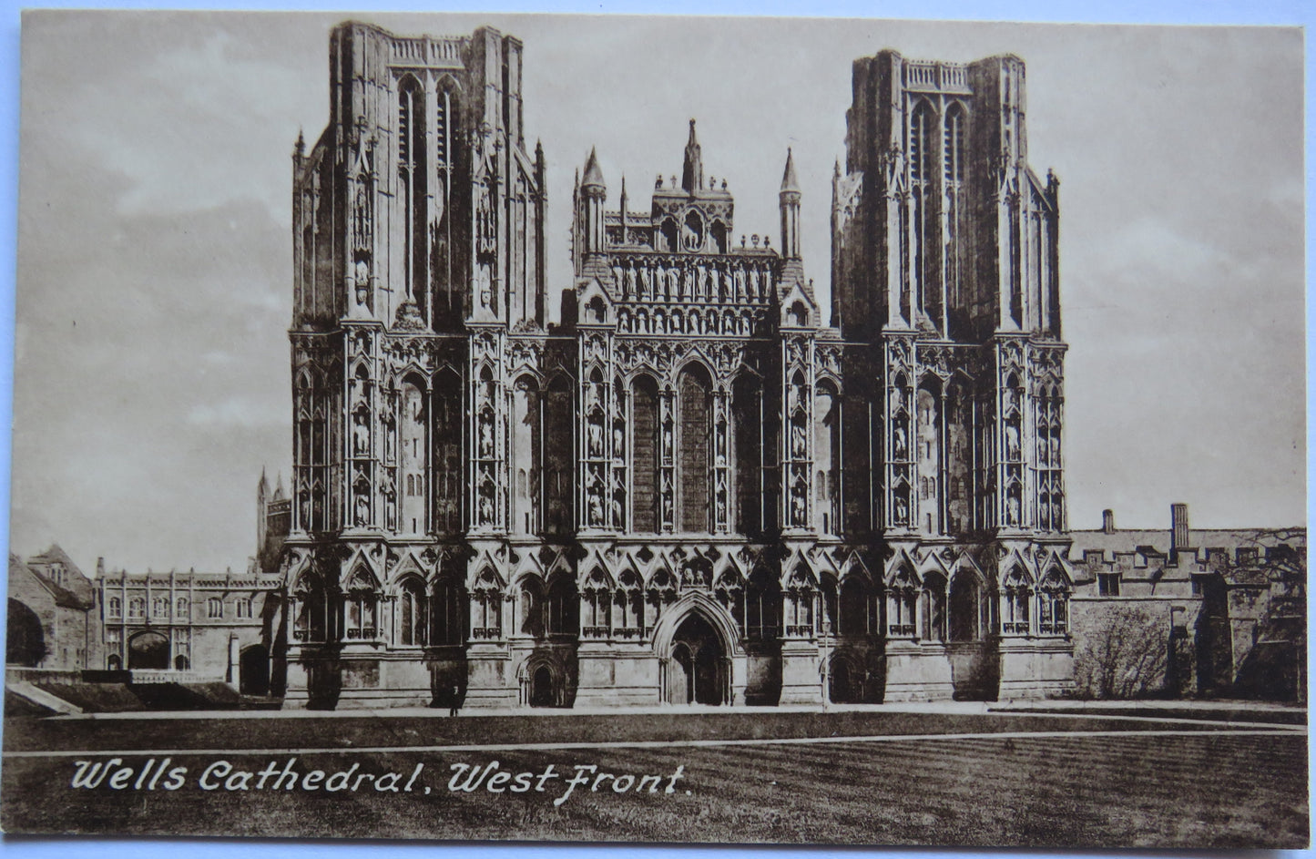 Vintage Postcard of Wells Cathedral, West Front