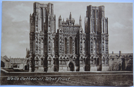 Vintage Postcard of Wells Cathedral, West Front