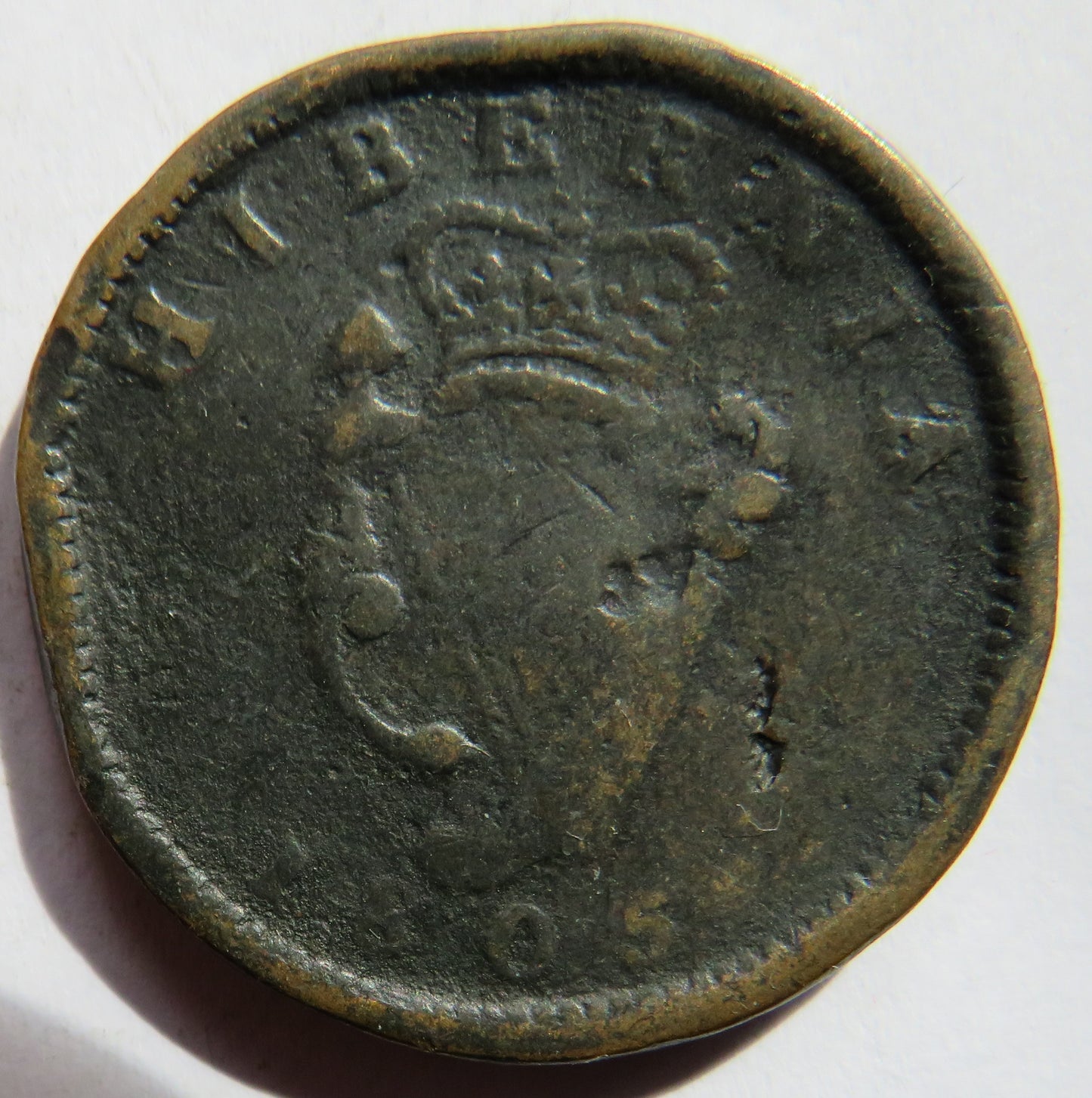 1805 King George III Ireland Hibernia One Penny Coin