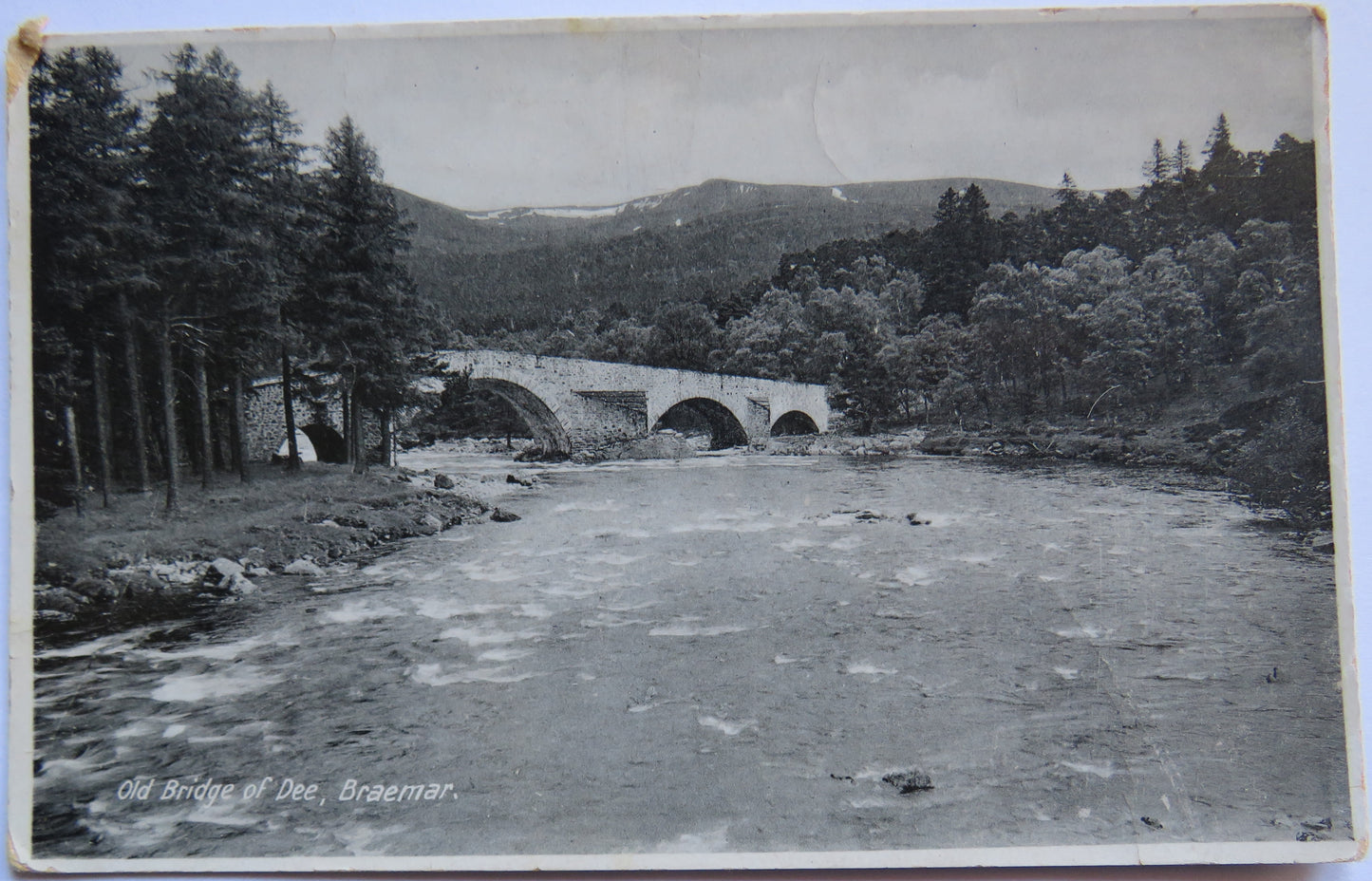 Vintage Postcard of Old Bridge of Dee, Braemar, 1938