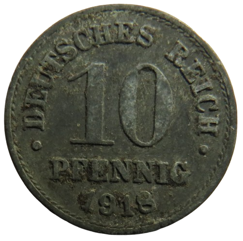 1918 Germany 10 Pfennig Coin