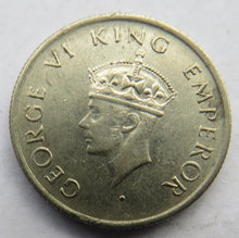 Load image into Gallery viewer, 1946 King George VI India 1/2 Rupee Coin
